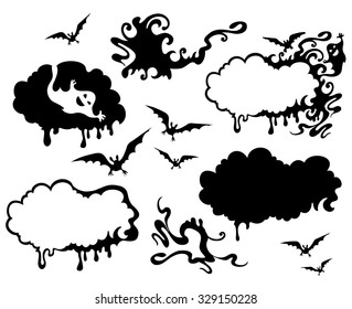 Set of halloween frames and design elements. Eps-8