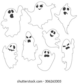 Set of Halloween Ghost