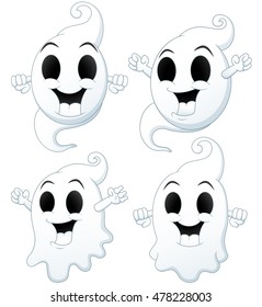 Set of Halloween ghost cartoon