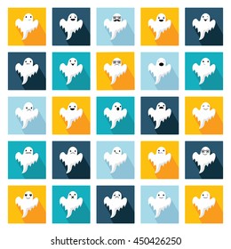 Set of halloween ghosts