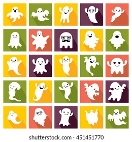 Set of halloween ghosts