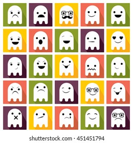 Set of halloween ghosts