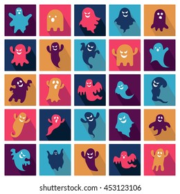 Set of halloween ghosts