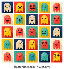 Set of Halloween ghosts