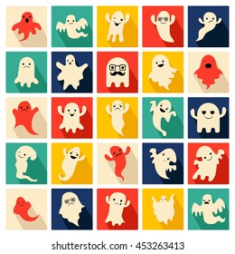 Set of Halloween ghosts