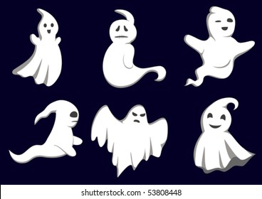 Set of halloween ghosts. Jpeg version also available