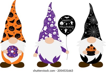 Establecer ilustración vectorial de los gnomos de Halloween