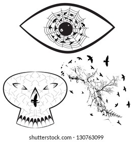 Set of Halloween Graphic Elements. Vector Illustration.