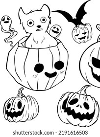Set Of Halloween Graphics (cat and pumpkin)