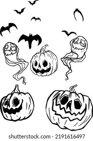 Set Of Halloween Graphics (pumpkin)