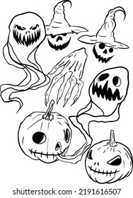 Set Of Halloween Graphics (pumpkin)
