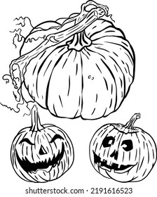 Set Of Halloween Graphics (pumpkin)