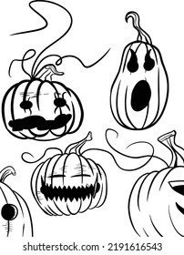 Set Of Halloween Graphics (pumpkin)
