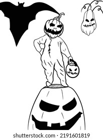 Juego De Gráficos De Halloween (Hombre De Calabaza)