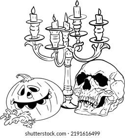 Juego De Gráficos De Halloween (Calavera)