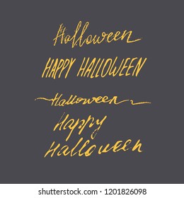 Set of Halloween hand drawn lettering. Different styles. Vector illustrations. Can be used for poster, banner, flyer, invitation and web design. 