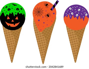 Dibujo vectorial de helados de Halloween