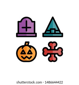 Set of Halloween Icon , Vector illustration