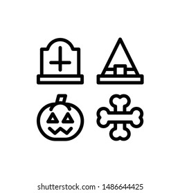 Set of Halloween Icon , Vector illustration