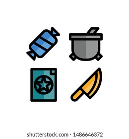 Set of Halloween Icon , Vector illustration