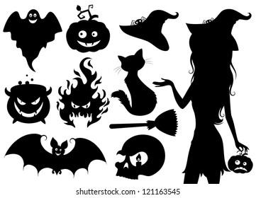 Set of halloween icons.