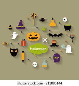 Set of halloween  icons