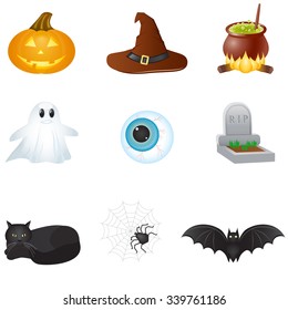 Set with Halloween icons