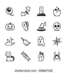 Set of halloween icons , eps10 vector format