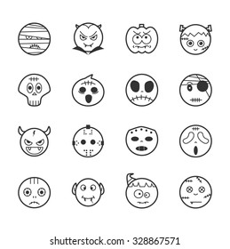 Set of halloween icons , eps10 vector format