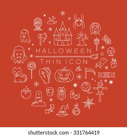 Set of halloween icons , eps10 vector format