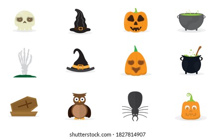 Set of halloween icons. Halloween holiday - Vector