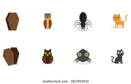 Set of halloween icons. Halloween holiday - Vector