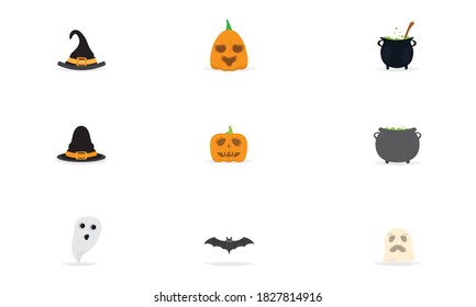 Set of halloween icons. Halloween holiday - Vector