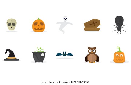 Set of halloween icons. Halloween holiday - Vector
