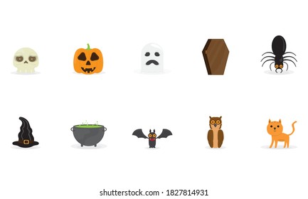 Set of halloween icons. Halloween holiday - Vector