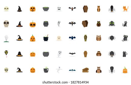 Set of halloween icons. Halloween holiday - Vector