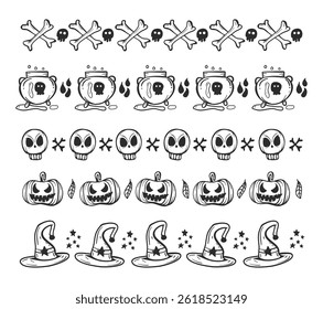 Set Halloween Icons Pumkin and Skull