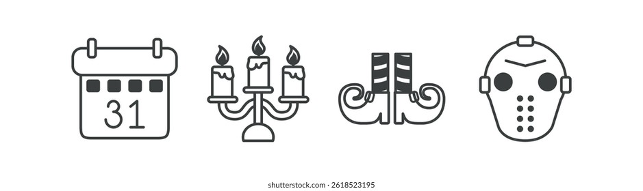 Set Halloween Icons Pumkin and Skull