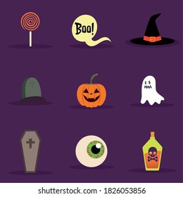 Set of halloween icons. Halloween season - VEctor