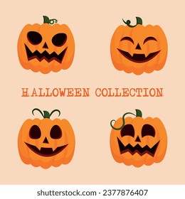 set of halloween icons template design