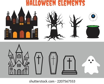 set of Halloween icons that you can use in your Halloween designs