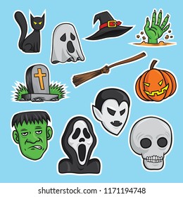 set of halloween icons vector