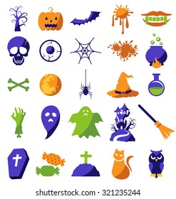 Set of Halloween icons vector