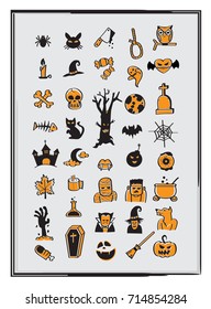 Set Of Halloween Icons Vector