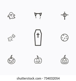 Set of halloween icons vector