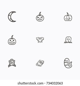 Set of halloween icons vector