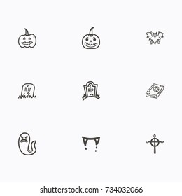 Set of halloween icons vector