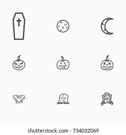 Set of halloween icons vector
