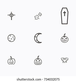 Set of halloween icons vector