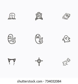 Set of halloween icons vector